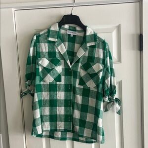 Hunter Bell Emerald and White Checkered Shirt.